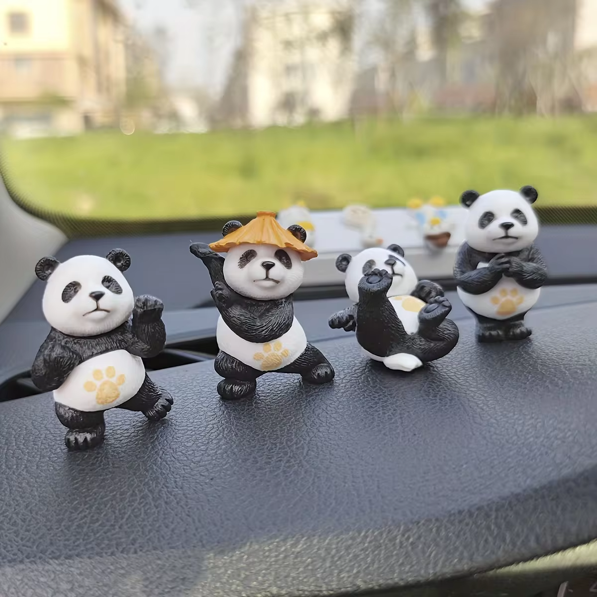 Interior Design Course - 4pcs/set Panda Design Car Ornaments Car