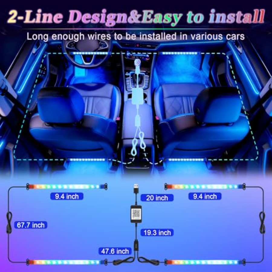 Smart Car Interior LED Lights  - Interior Design Remote 리뷰 및 가격