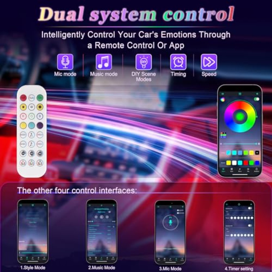 Smart Car Interior LED Lights  - Interior Design Remote 리뷰 및 가격