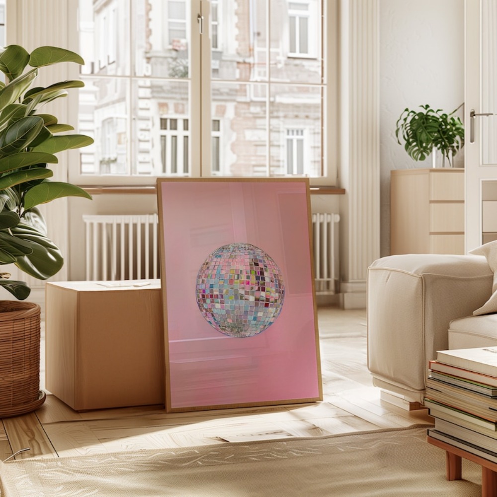 Silver Disco Ball Minimalist C - Interior Design Sketch 리뷰 및 가격