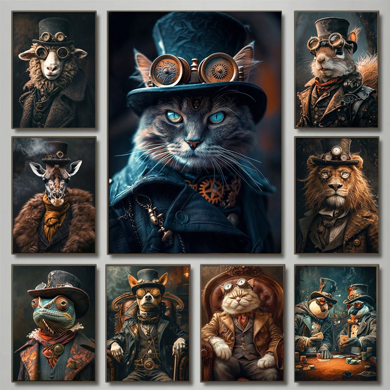 Cool Steampunk Animals Portrai - Interior Design Sketch 리뷰 및 가격