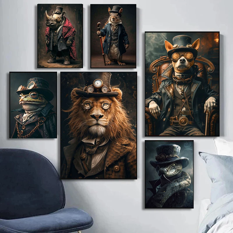 Cool Steampunk Animals Portrai - Interior Design Sketch 리뷰 및 가격