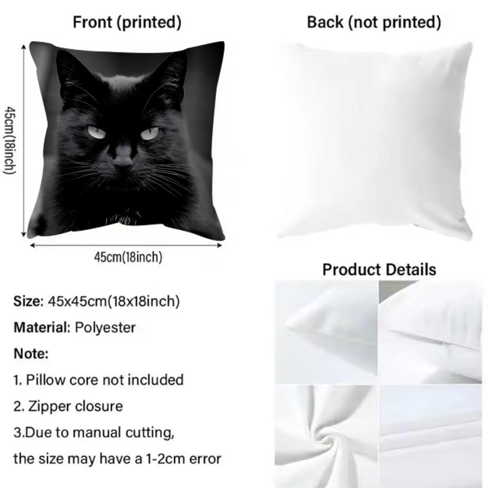 Black Cat Cute Cushion Cover P - Interior Design Course 리뷰 및 가격