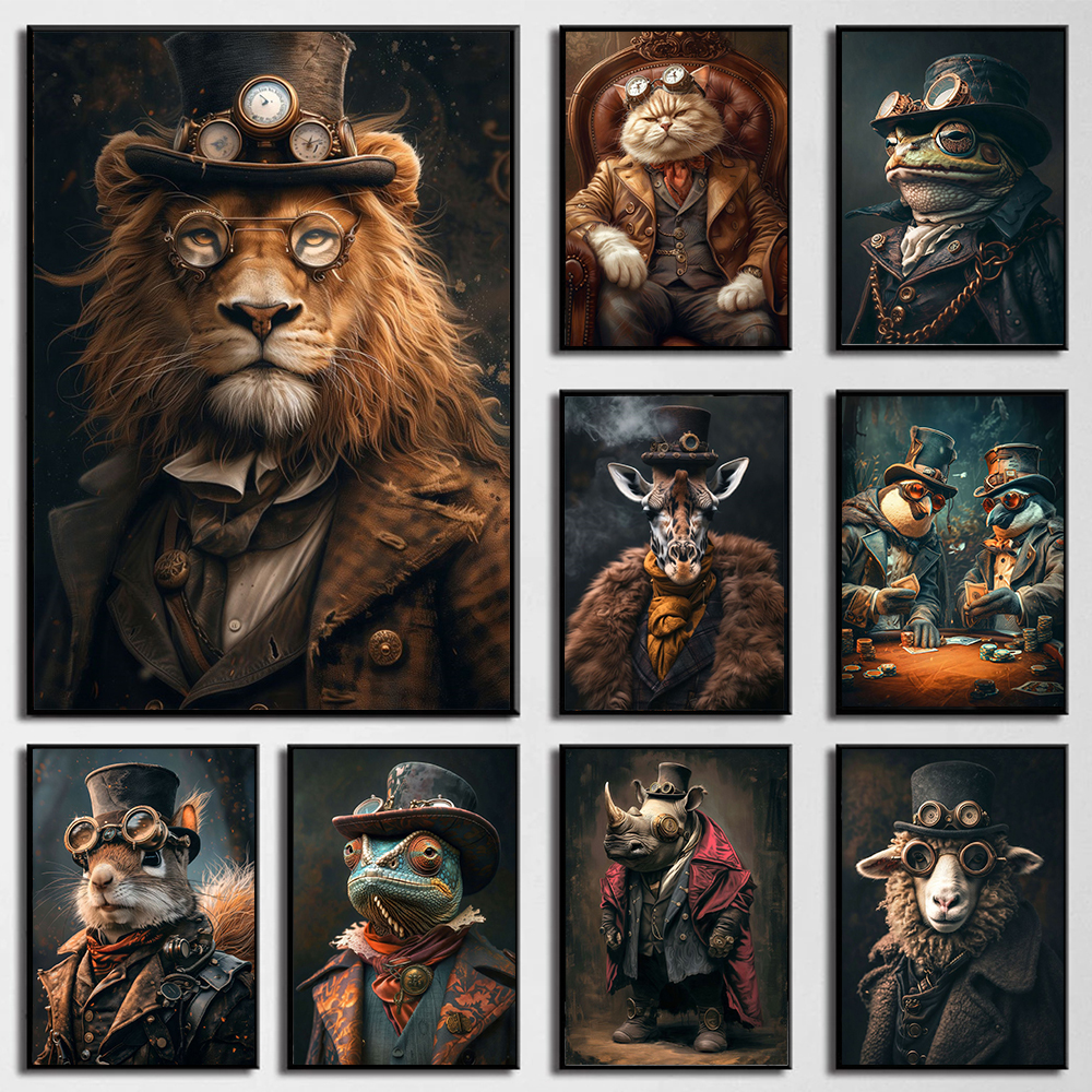 Cool Steampunk Animals Portrai - Interior Design Sketch 리뷰 및 가격
