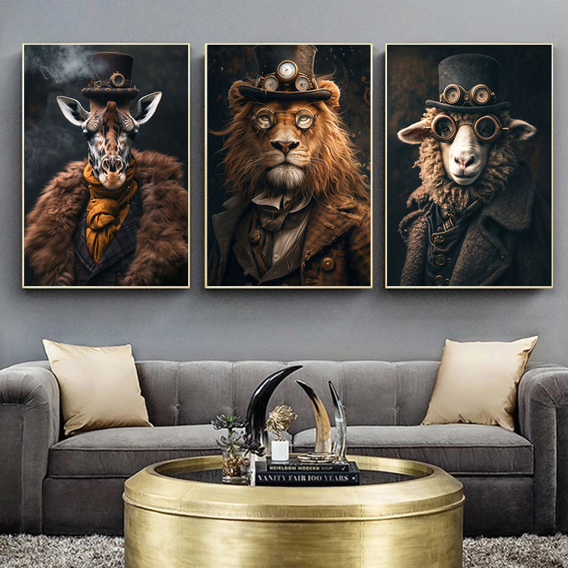 Cool Steampunk Animals Portrai - Interior Design Sketch 리뷰 및 가격