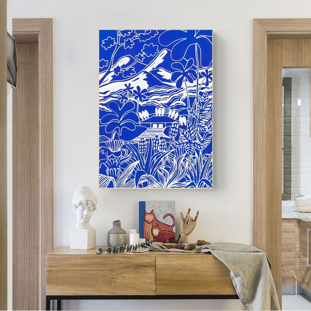 Abstract Klein Blue Simple Pos - Interior Design Sketch 리뷰 및 가격