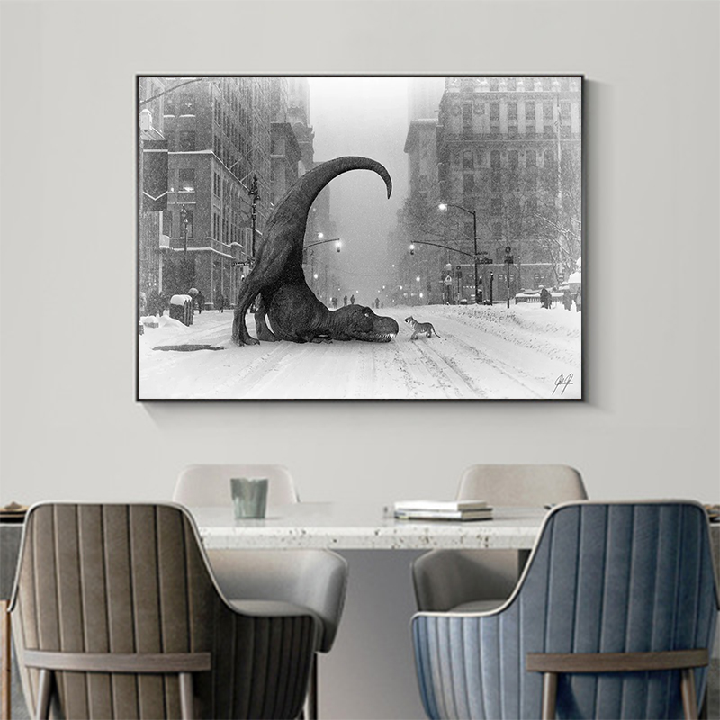Retro Wanna Play Poster Dinosa - Interior Design Sketch 리뷰 및 가격