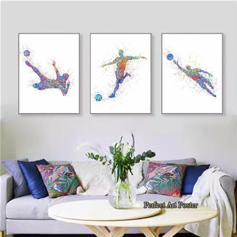 Watercolor Football Man Playin - Interior Design Sketch 리뷰 및 가격