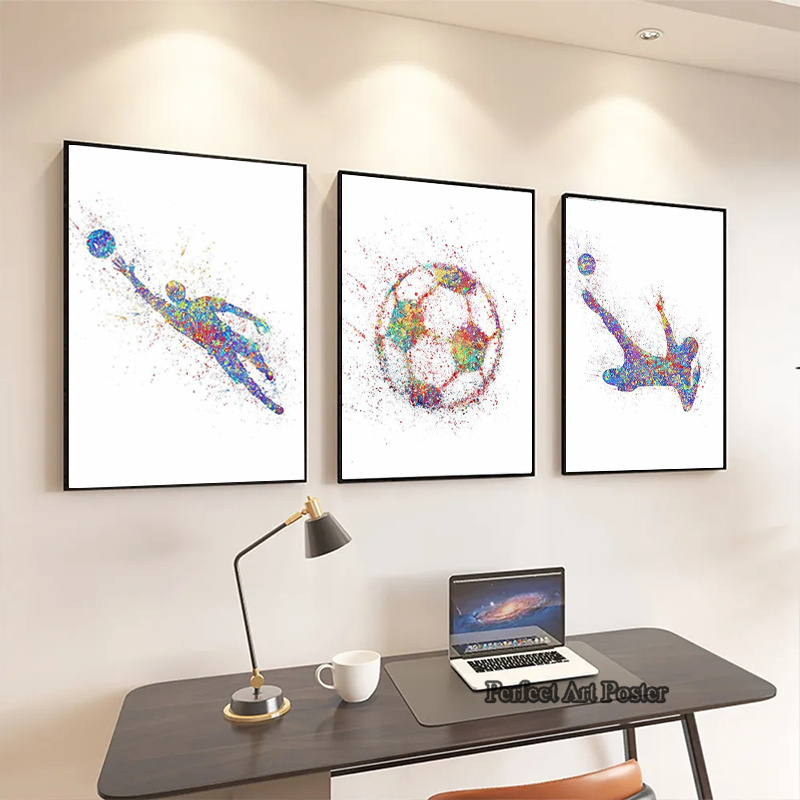 Watercolor Football Man Playin - Interior Design Sketch 리뷰 및 가격