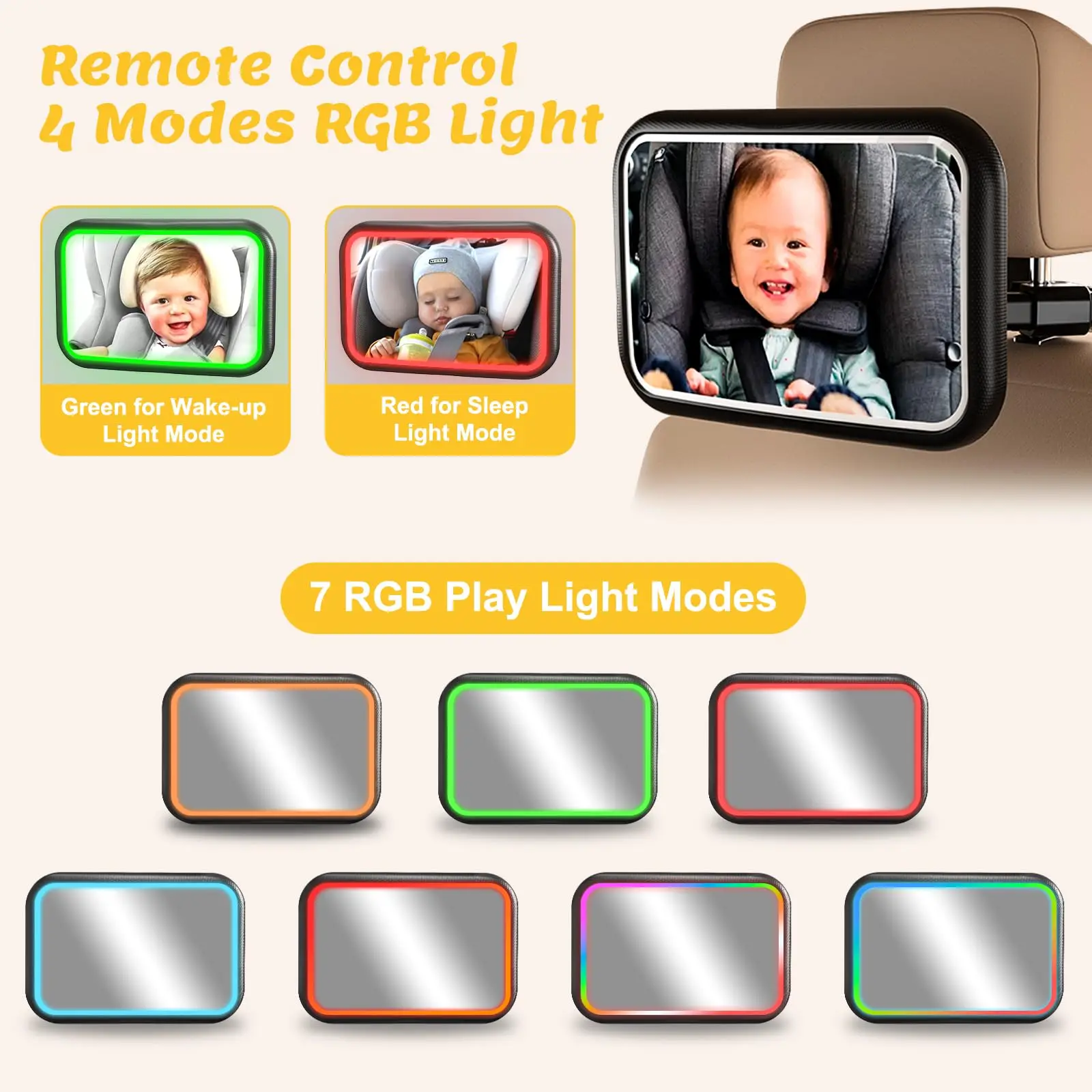 Baby Car Mirror with Light, 7  - Interior Design Remote 리뷰 및 가격